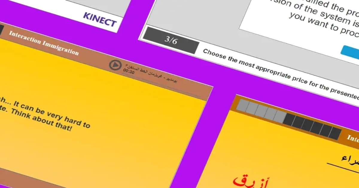 Dans la peau d'un migrant, interface conçue pour Master HCI